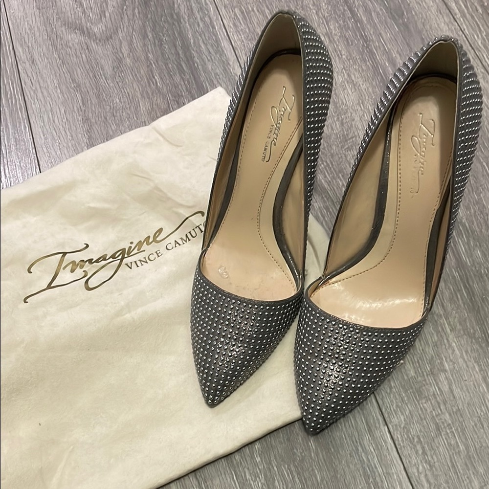 Vince Camuto Gray Studded Women's Heels